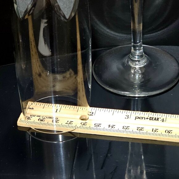 Eisch Frosted Petals Champagne Flutes 8.5" etched satin arches crystal toasting - Picture 4 of 7